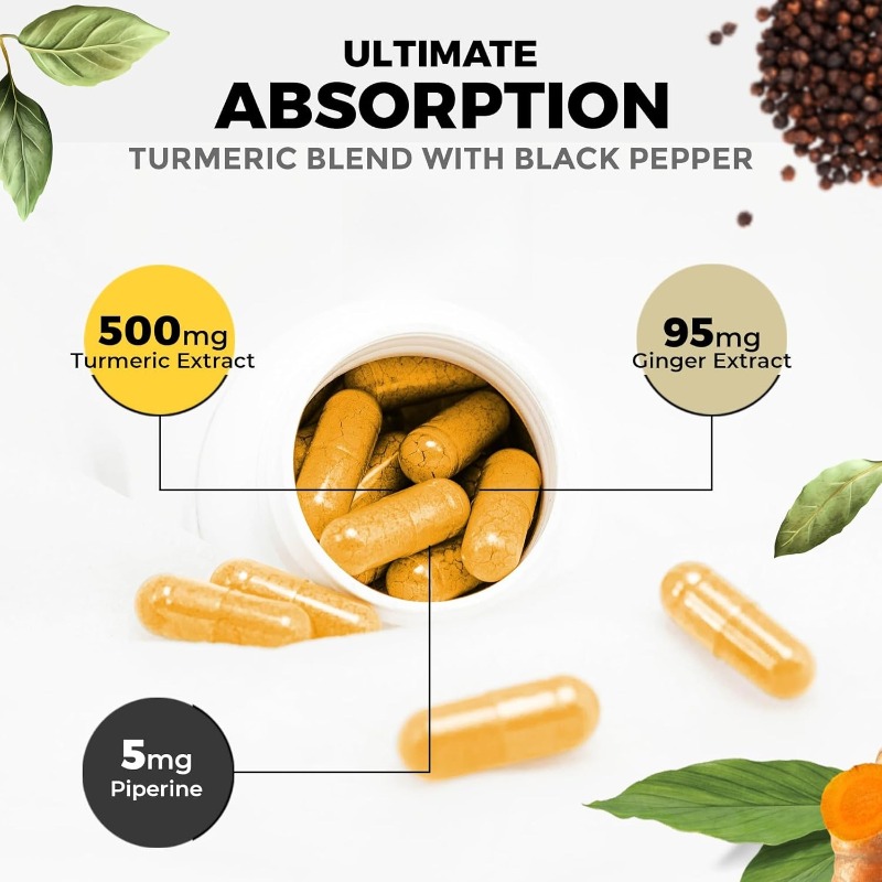 مكملات الكركم والبيبرين وفيتام - مراجعة Turmeric Curcumin Capsule وسعره